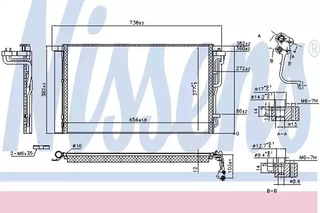 Радіатор охолодження кондиціонера 941055 NISSENS
