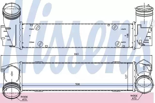 Охолоджувач наддувочного повітря 96595 NISSENS