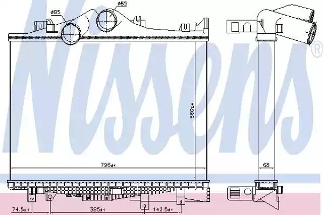 Система охолодження наддувочного повітря 97038 NISSENS