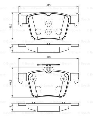Задні гальмівні колодки 986494658 BOSCH