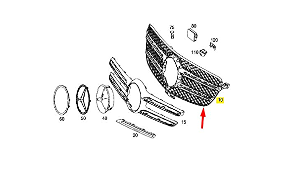 Захисна решітка радіатора A1668880360 MERCEDES