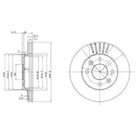 Гальмо дискове переднє BG2282 DELPHI