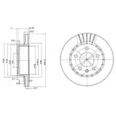 Диск переднього гальма BG2384 DELPHI