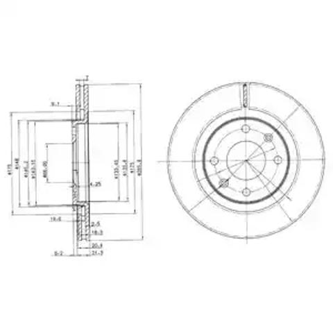 Диск переднього гальма BG2387 DELPHI