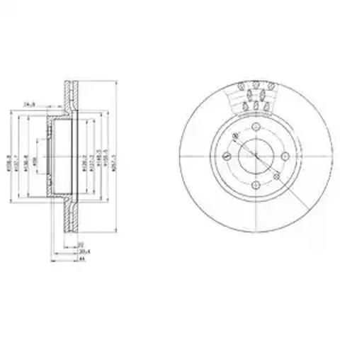 Диск переднього гальма BG2413 DELPHI