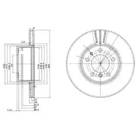 Гальмо дискове переднє BG2433 DELPHI