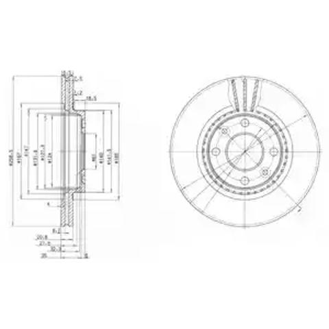 Диск переднього гальма BG2625 DELPHI