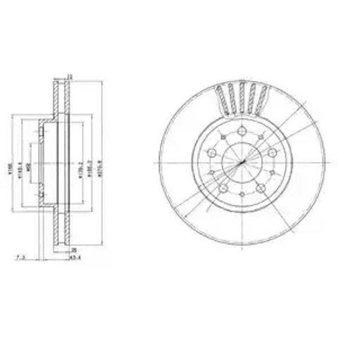 Диск переднього гальма BG2841 DELPHI