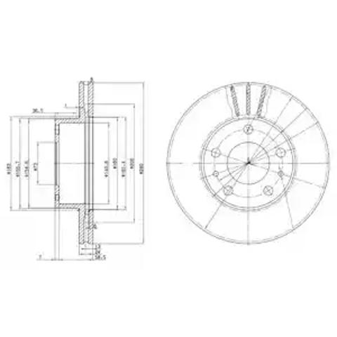 Диск переднього гальма BG2846 DELPHI