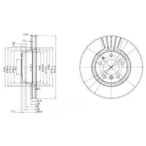 Диск переднього гальма BG3039 DELPHI