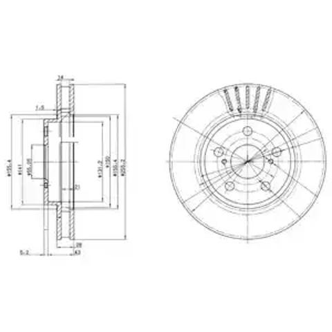 Гальмо дискове переднє BG3187 DELPHI