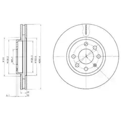 Диск переднього гальма BG3569 DELPHI