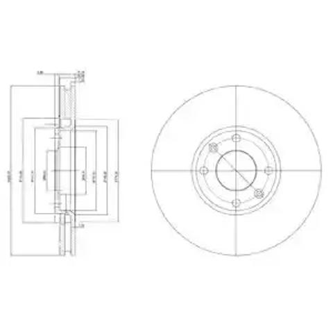 Гальмо дискове переднє BG3622 DELPHI