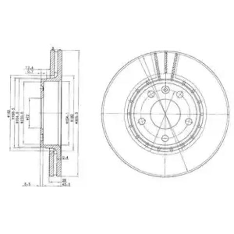 Гальмо дискове переднє BG3768 DELPHI