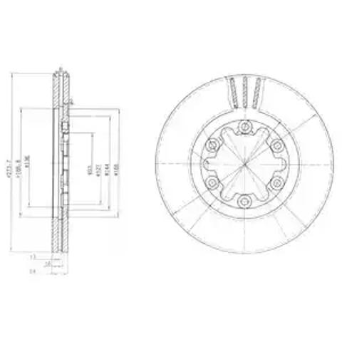 Гальмо дискове переднє BG3809 DELPHI