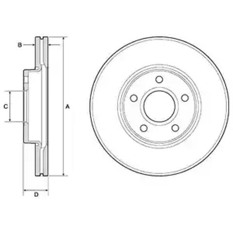 Диск переднього гальма BG3868C DELPHI