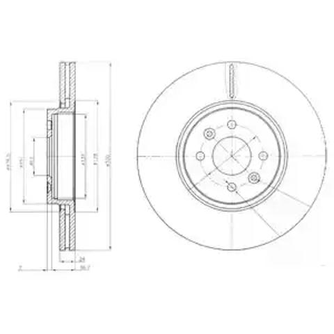 Диск переднього гальма BG3929 DELPHI