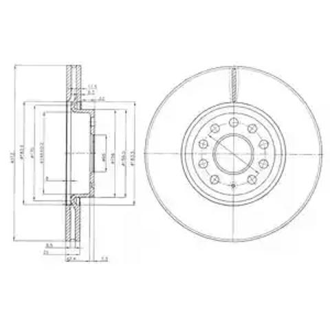 Гальмо дискове переднє BG3953C DELPHI