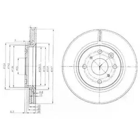 Диск переднього гальма BG3976 DELPHI