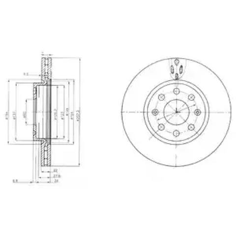 Диск гальмівний передній BG4004 DELPHI