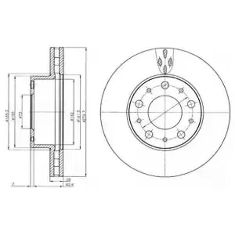 Гальмо дискове переднє BG4059 DELPHI