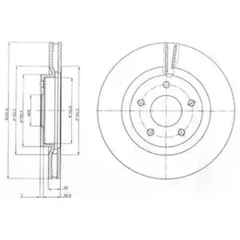Гальмо дискове переднє BG4109C DELPHI