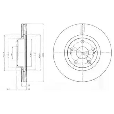 Гальмо дискове переднє BG4113 DELPHI