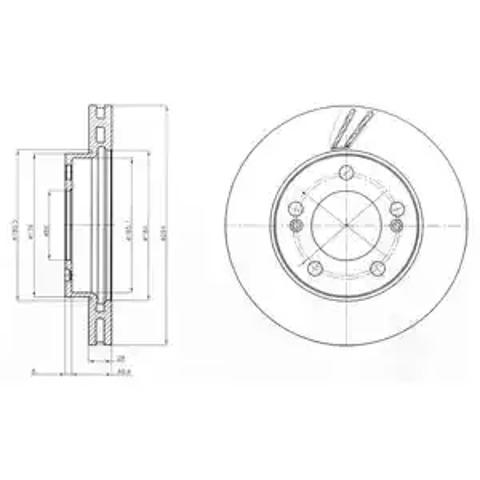 Диск переднього гальма BG4206 DELPHI