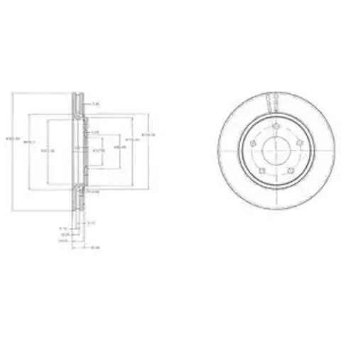 Гальмо дискове переднє BG4212 DELPHI