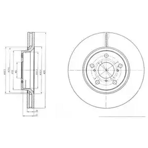 Диск переднього гальма BG4236C DELPHI