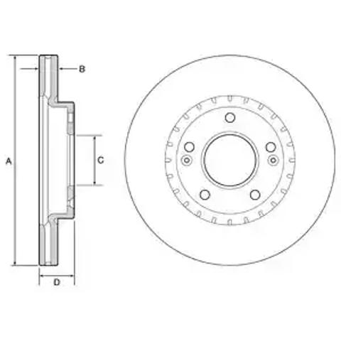 Диск переднього гальма BG4565C DELPHI
