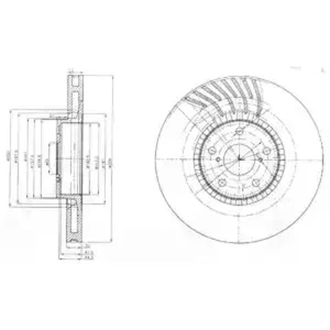 Диск переднього гальма BG9011 DELPHI