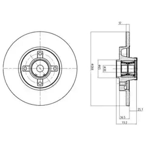 Диск заднього гальма BG9053RSC DELPHI