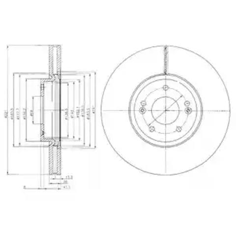Диск переднього гальма BG9056C DELPHI