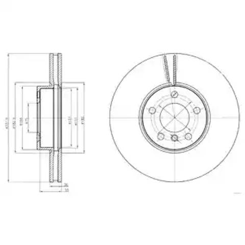 Гальмо дискове переднє BG9061 DELPHI
