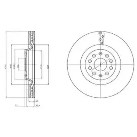 Гальмо дискове переднє BG9109C DELPHI