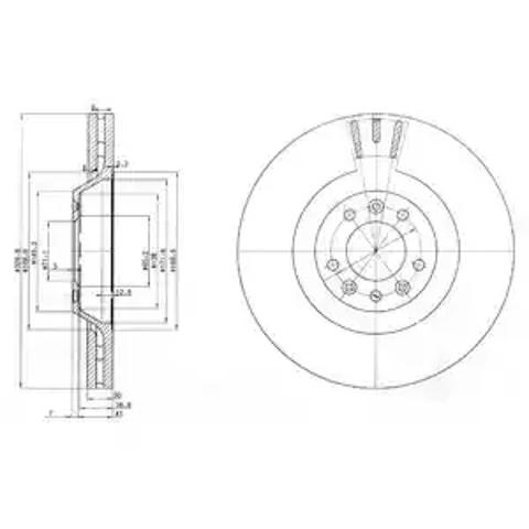 Диск переднього гальма BG9844 DELPHI
