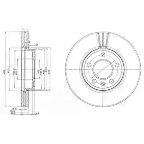 Гальмо дискове переднє BG9891 DELPHI