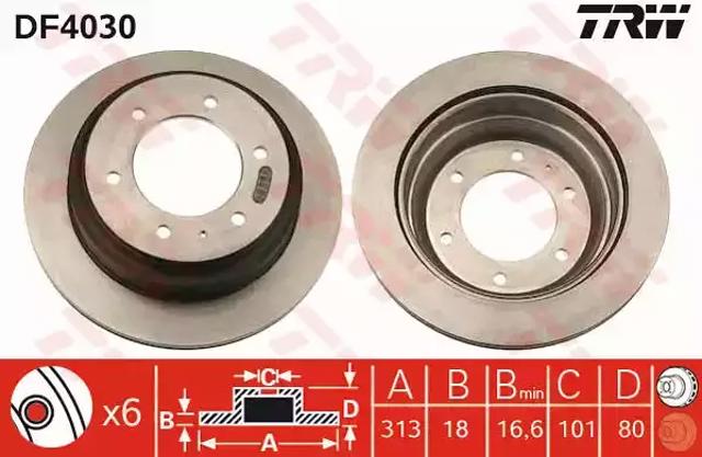 Диск заднього гальма DF4030 TRW
