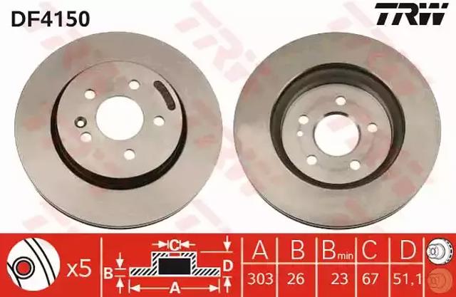 Гальмо дискове переднє DF4150 TRW