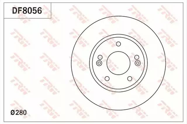 Диск переднього гальма DF8056 TRW