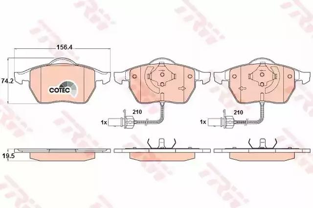 Колодки гальмівні передні, дискові GDB1307 TRW
