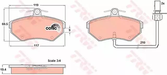 Колодки передні GDB1366 TRW