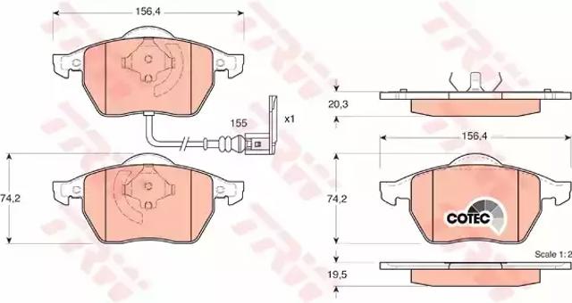 Колодки передні GDB1403 TRW