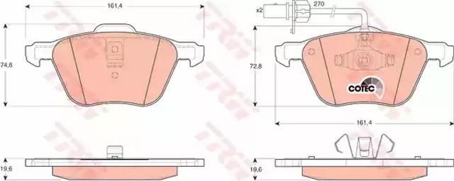 Колодки передні GDB1460 TRW
