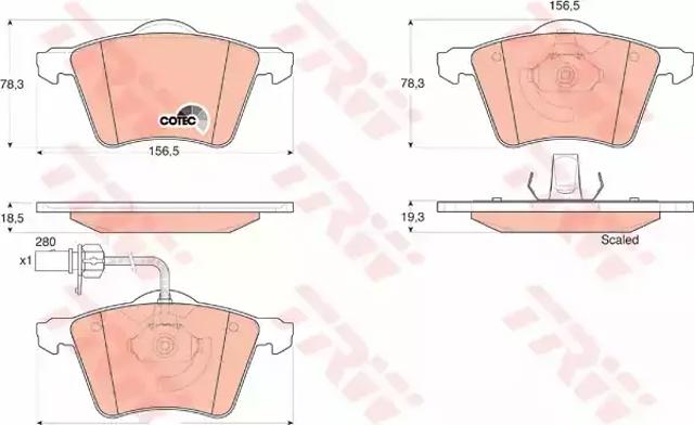 Гальмівні колодки GDB1538 TRW