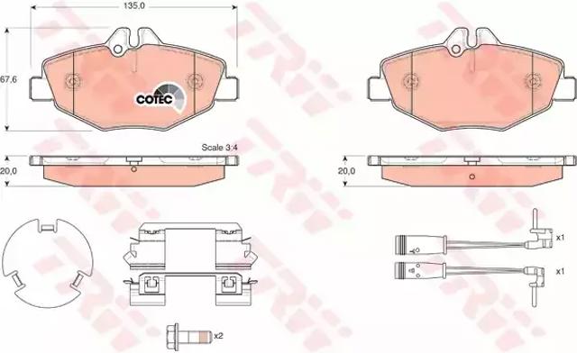 Колодки передні GDB1542 TRW