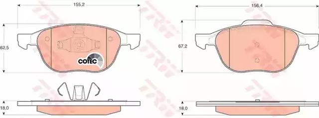 Гальмівні колодки GDB1583 TRW