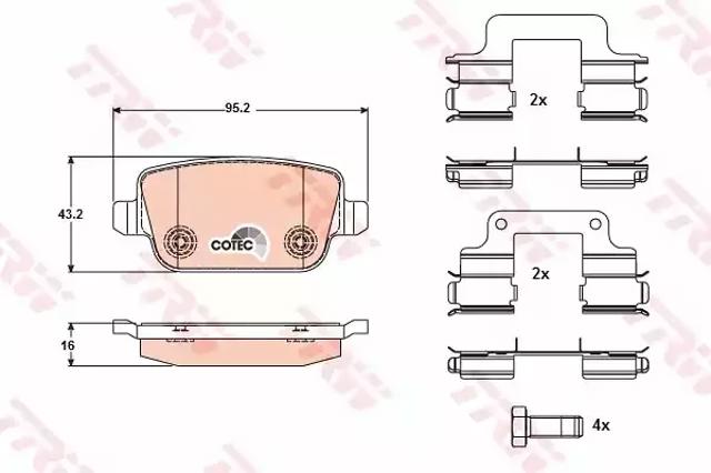 Колодки гальмові задні, дискові GDB1708 TRW