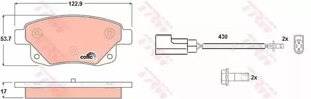Задні колодки GDB1725 TRW